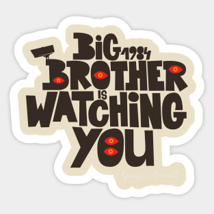 Orwellian Tribute - „Big Brother is Watching You“ - Dystopian Art Design Sticker